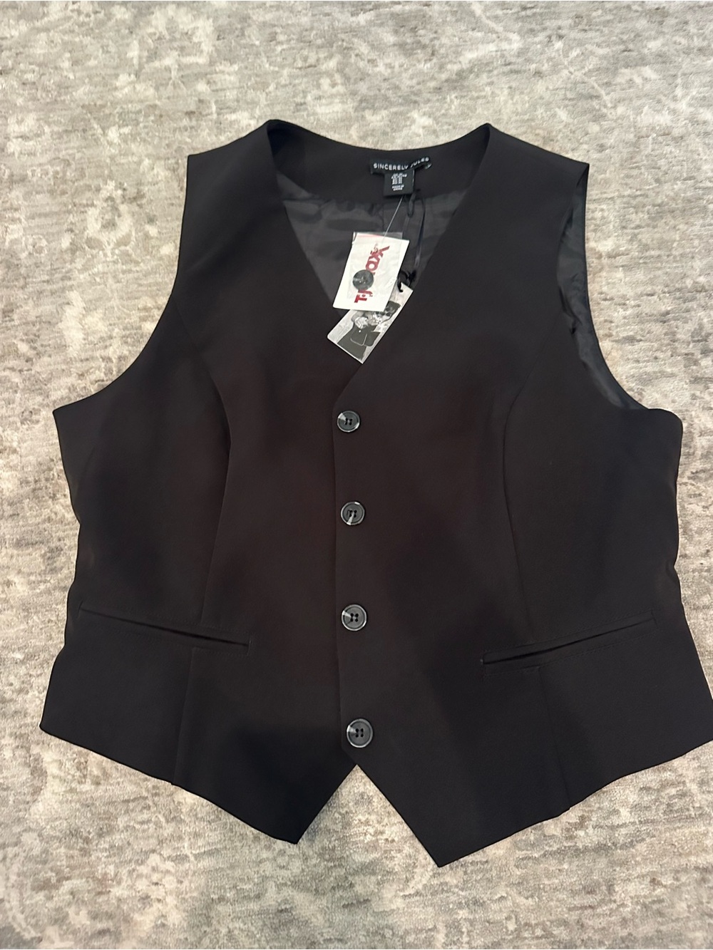 Sincerely Jules Black Tailored Vest